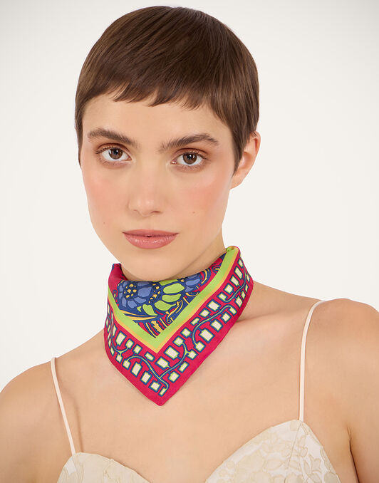 Foulard 45 La DoubleJ: Lemuria Placée Pink SCA0065SIL006
