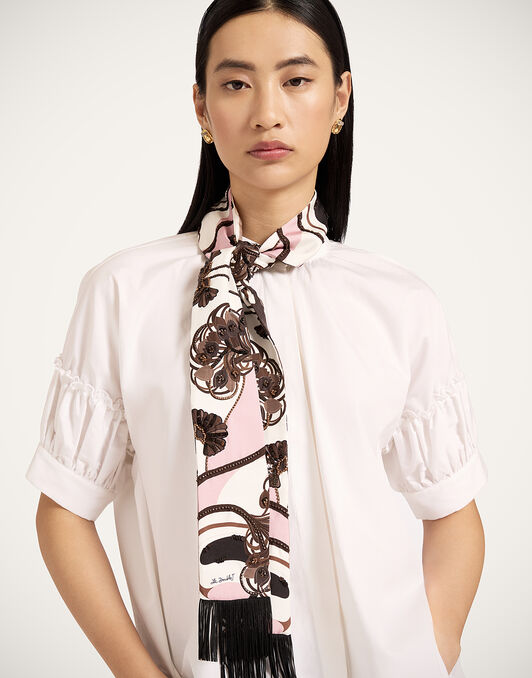 Skinny Scarf La DoubleJ: Ambrosia Placée Pale Pink Skinny Scarf La DoubleJ: Ambrosia Placée Pale Pink SCA0098SIL006
