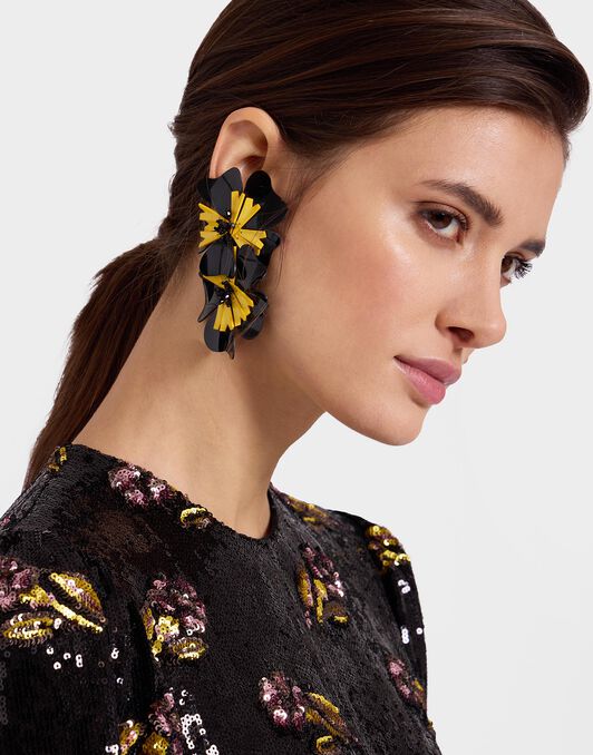 Flora Earrings La DoubleJ: Solid Black Flora Earrings La DoubleJ: Solid Black EAR0047POL013
