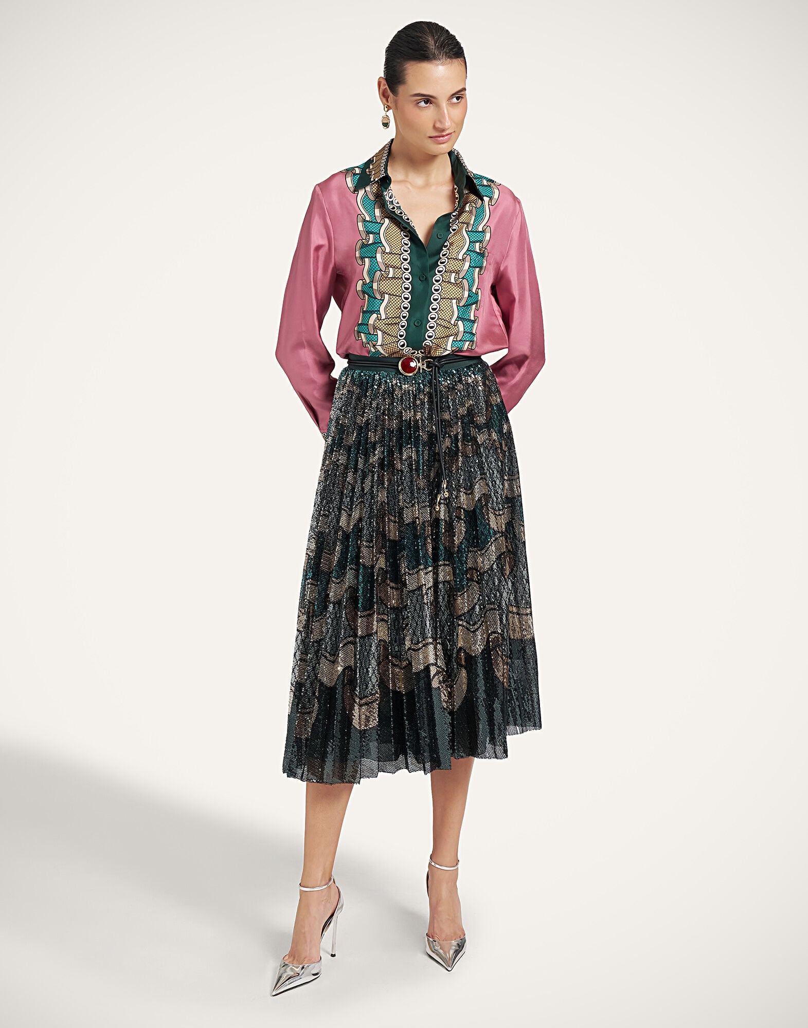 Accordion Skirt La DoubleJ: Frills Placée Dark Green Accordion Skirt La DoubleJ: Frills Placée Dark Green SKI0183PAI023