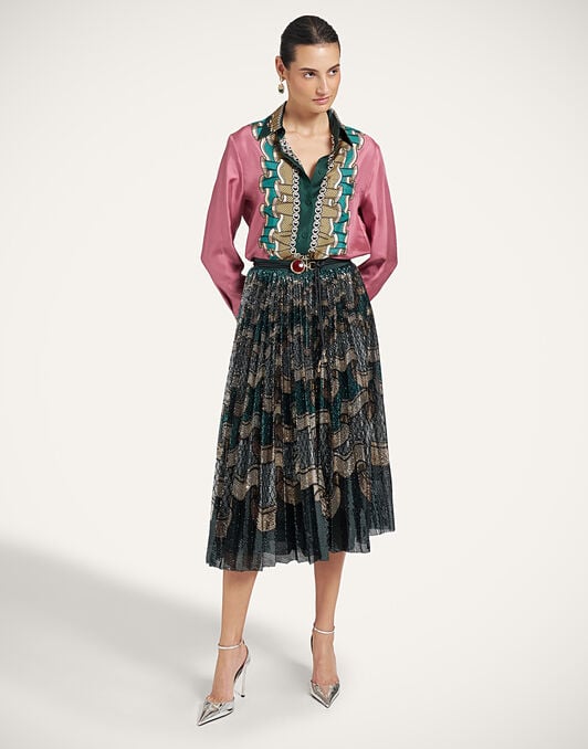 Accordion Skirt La DoubleJ: Frills Placée Dark Green Accordion Skirt La DoubleJ: Frills Placée Dark Green SKI0183PAI023