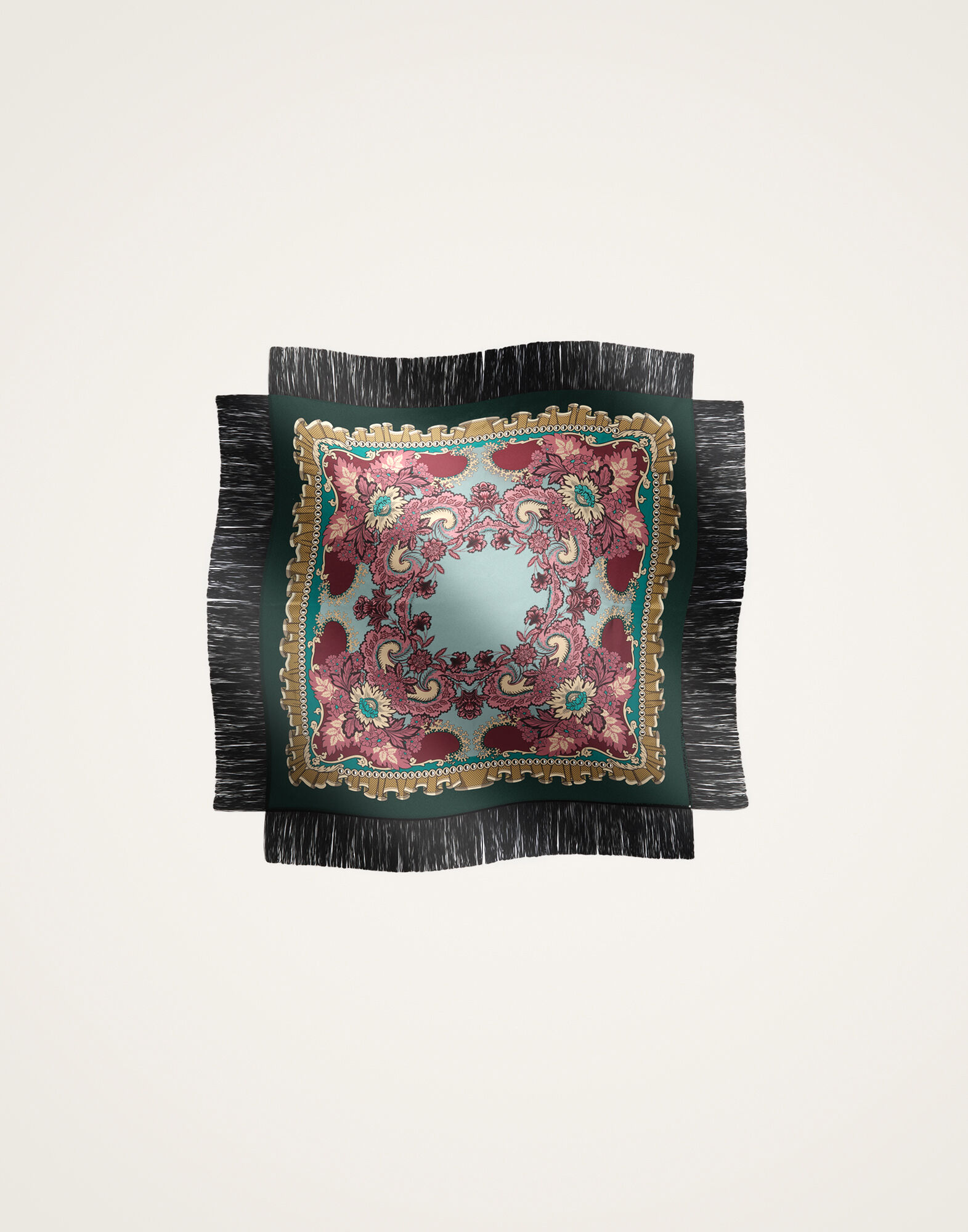Reversible Fringe Foulard 90 La DoubleJ: Symposium Placée Light Blue Reversible Fringe Foulard 90 La DoubleJ: Symposium Placée Light Blue SCA0073SIL006
