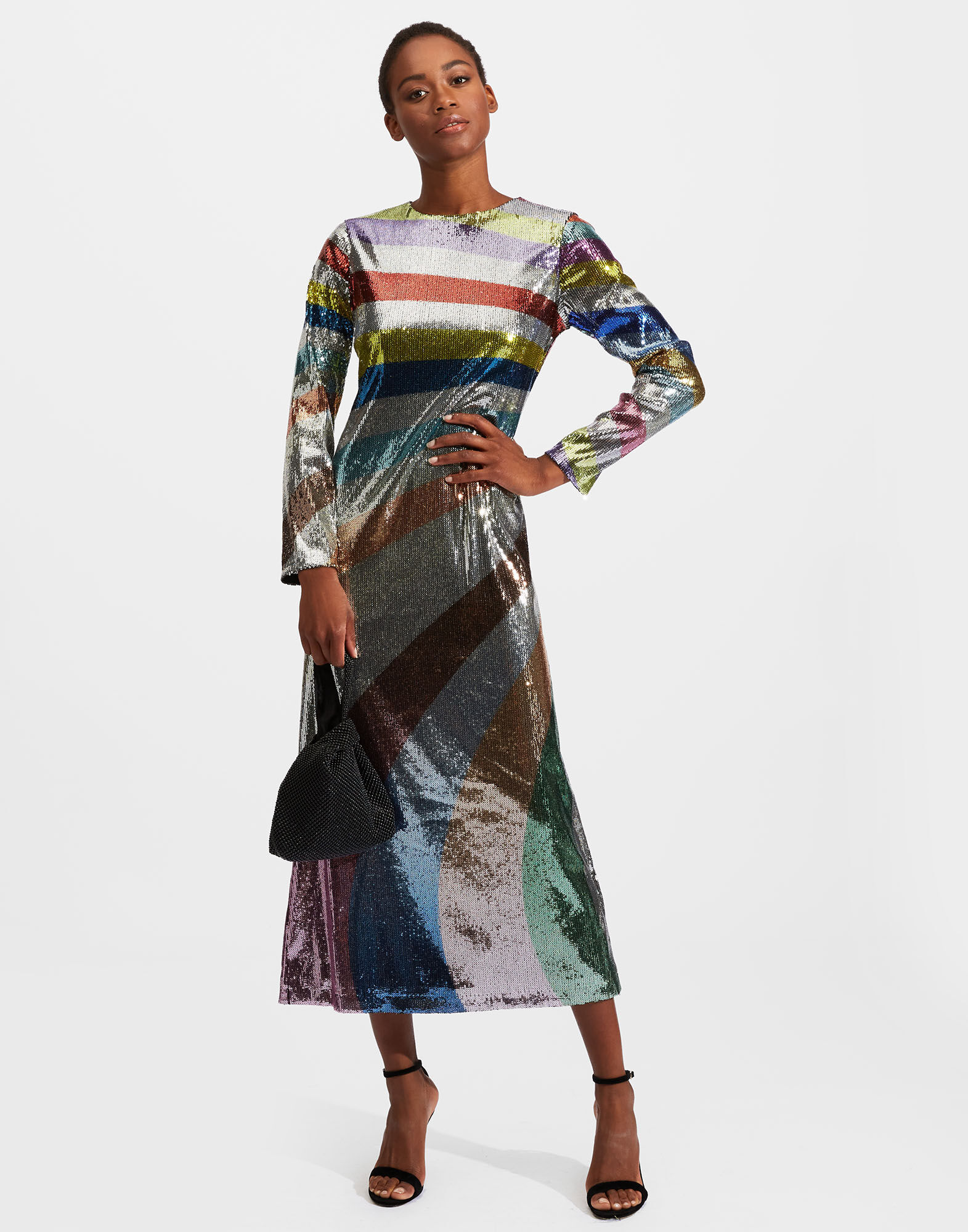 Supreme Swing Dress La DoubleJ: Rainbow Sequins Placée Supreme Swing Dress La DoubleJ: Rainbow Sequins Placée DRE0445PAI004