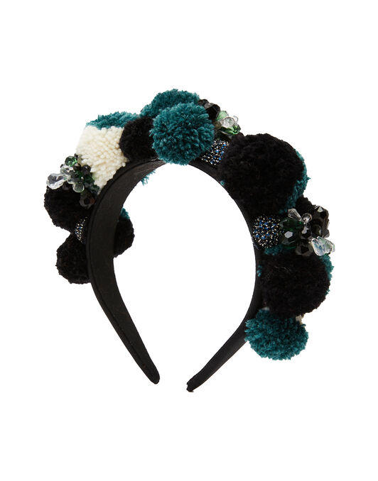 Pom Pom Headband La DoubleJ: Pom Pom Verde HEB0006EMB003