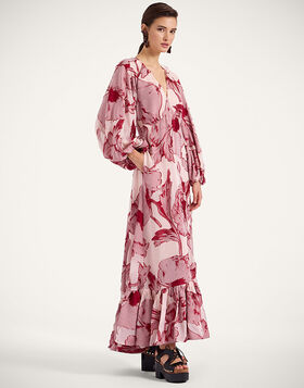 Eve-Ning V Dress La DoubleJ: Sylph Fil Coupé Pink DRE0867FCP007