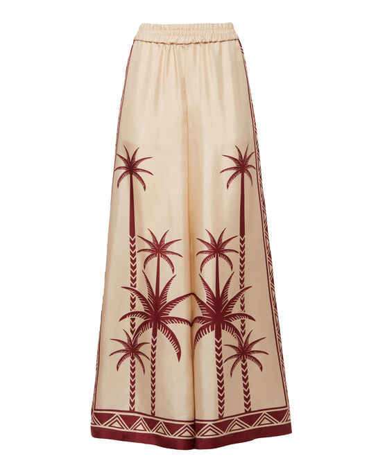 Palazzo Pants La DoubleJ: Date Palms Placée Ivory TRO0026SIL006