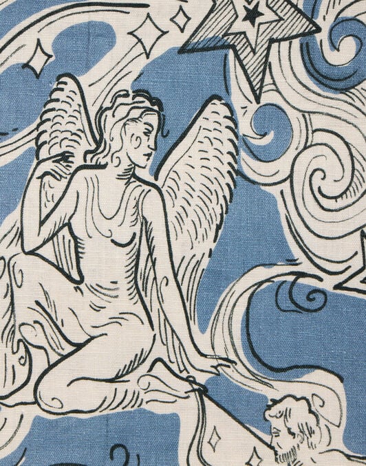 Large Tablecloth La DoubleJ: Cosmos Light Blue TBC0018LIN008