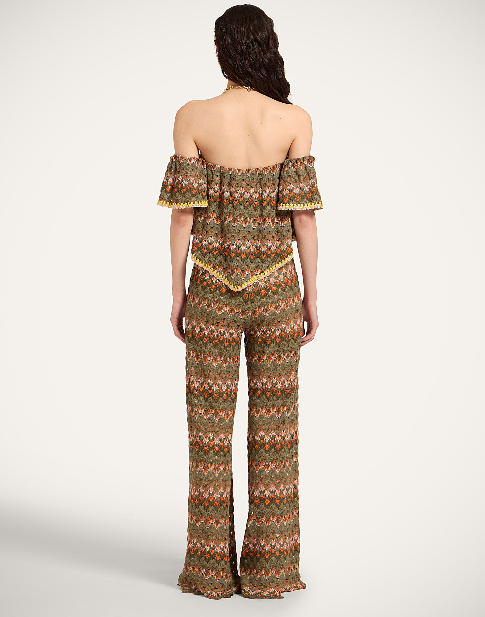 Palazzo Pants La DoubleJ: Multicolor Green & Orange Palazzo Pants La DoubleJ: Multicolor Green & Orange TRO0003COT091