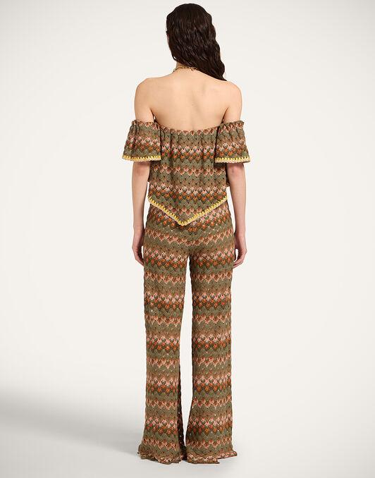 Palazzo Pants La DoubleJ: Multicolor Green & Orange Palazzo Pants La DoubleJ: Multicolor Green & Orange TRO0003COT091