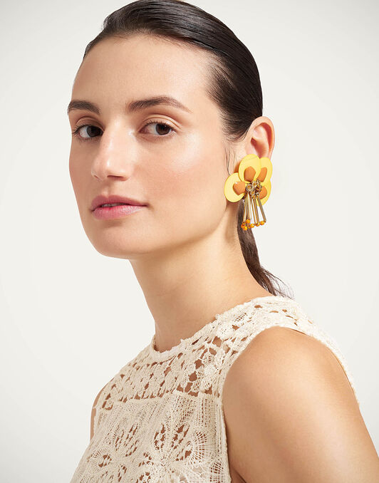 Petal Earrings La DoubleJ: Yellow EAR0089EMB222