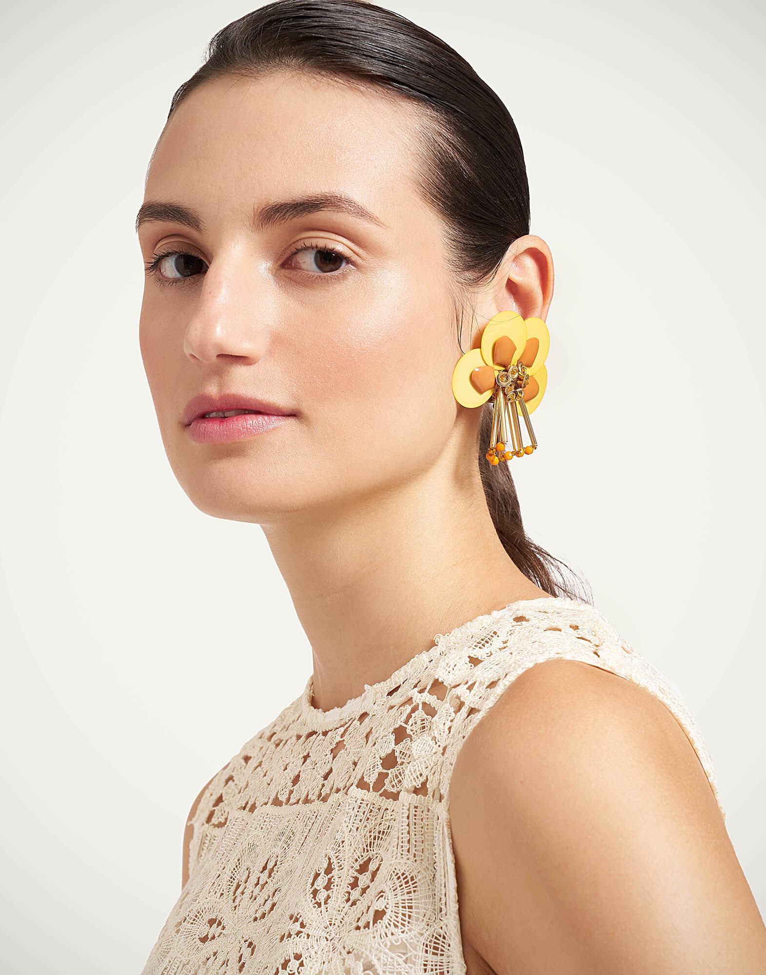 Petal Earrings La DoubleJ: Yellow EAR0089EMB222