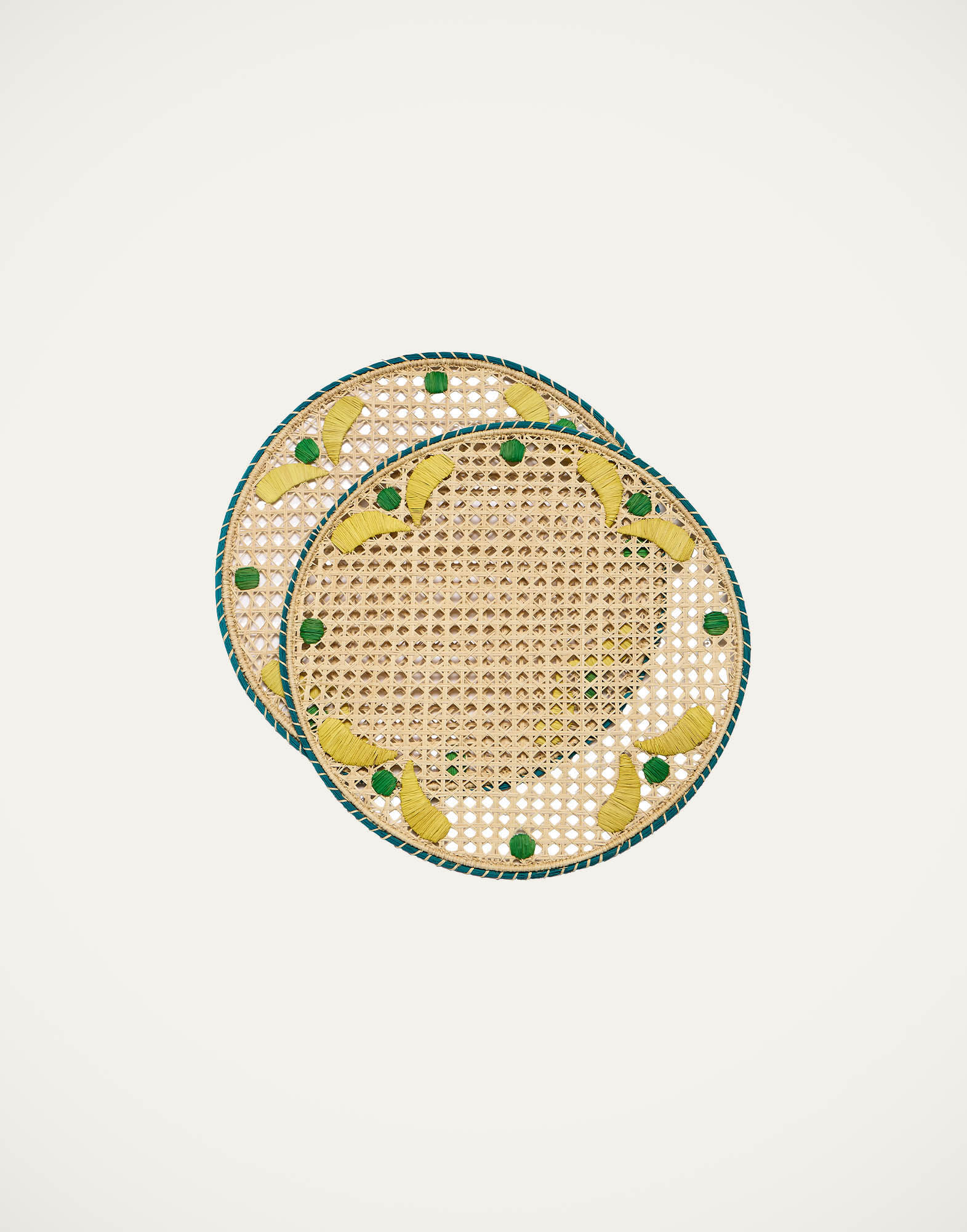 Raffia Placemats Set Of 2 La DoubleJ: Capri Yellow Raffia Placemats Set Of 2 La DoubleJ: Capri Yellow TBM0011RAF007