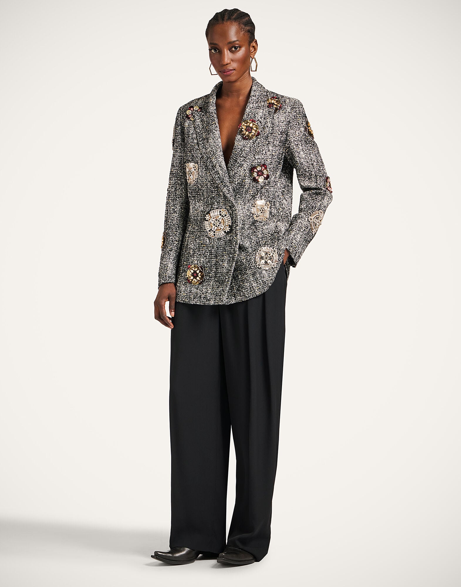 Jagger Jacket La DoubleJ: Solid Black & White Jagger Jacket La DoubleJ: Solid Black & White JAC0155EMB119
