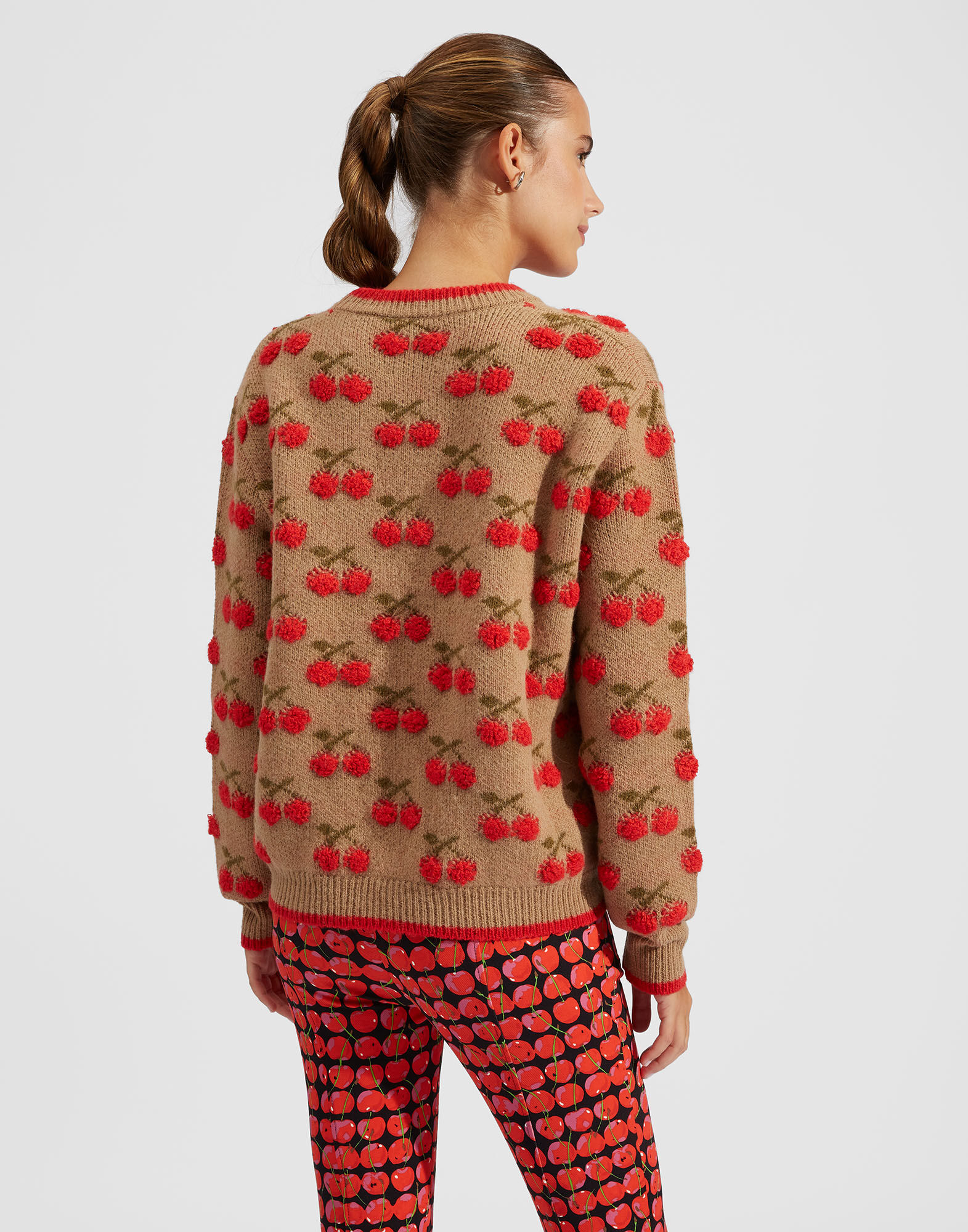 Cherry Sweater La DoubleJ: Camel/Red Cherry Sweater La DoubleJ: Camel/Red PUL0103KNI092