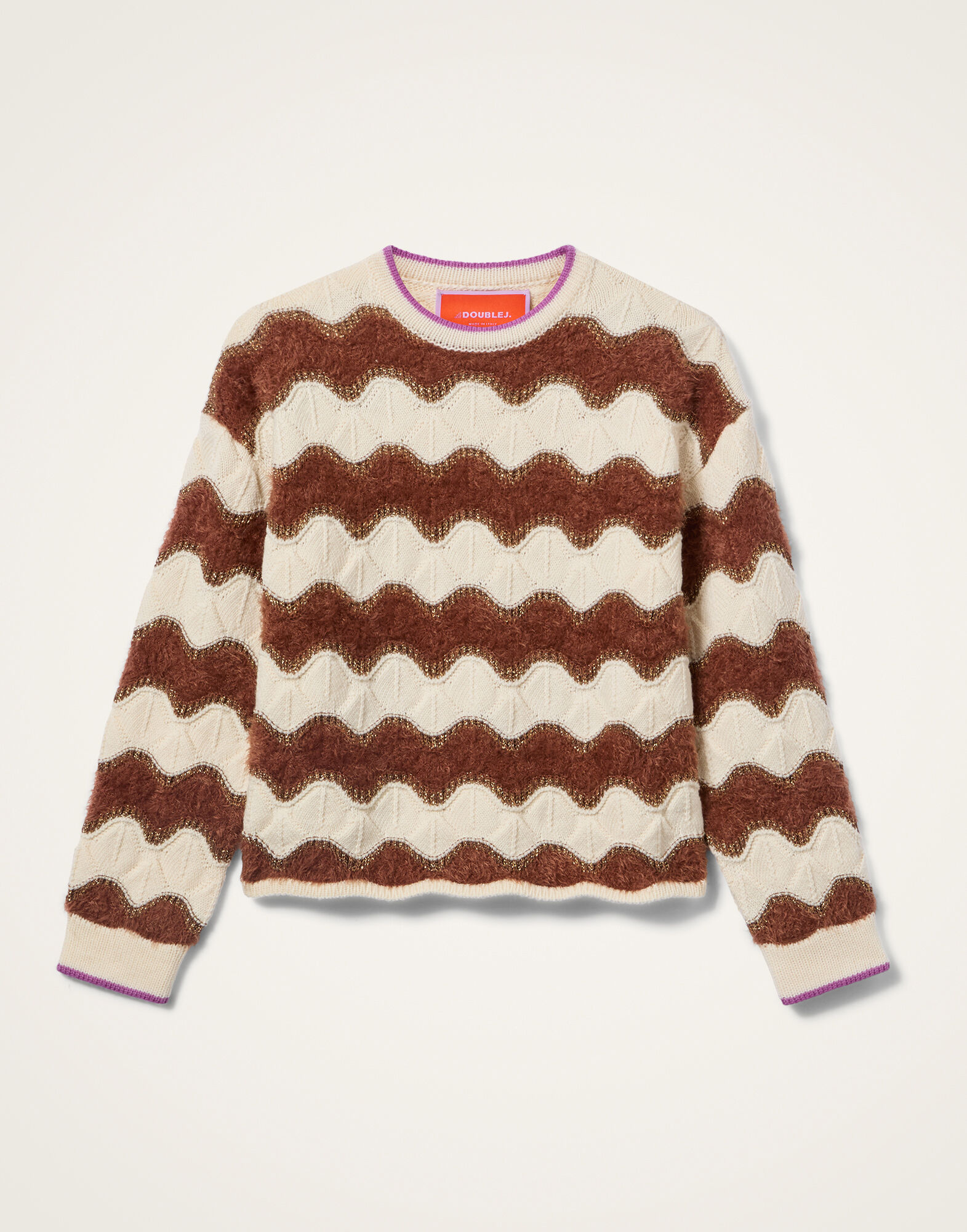 Hang Ten Sweater La DoubleJ: Color Block White & Brown Hang Ten Sweater La DoubleJ: Color Block White & Brown PUL0330KNI183
