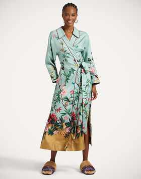 Midnight Dress La DoubleJ: Zooflora Placée Light Blue DRE0819SIL001