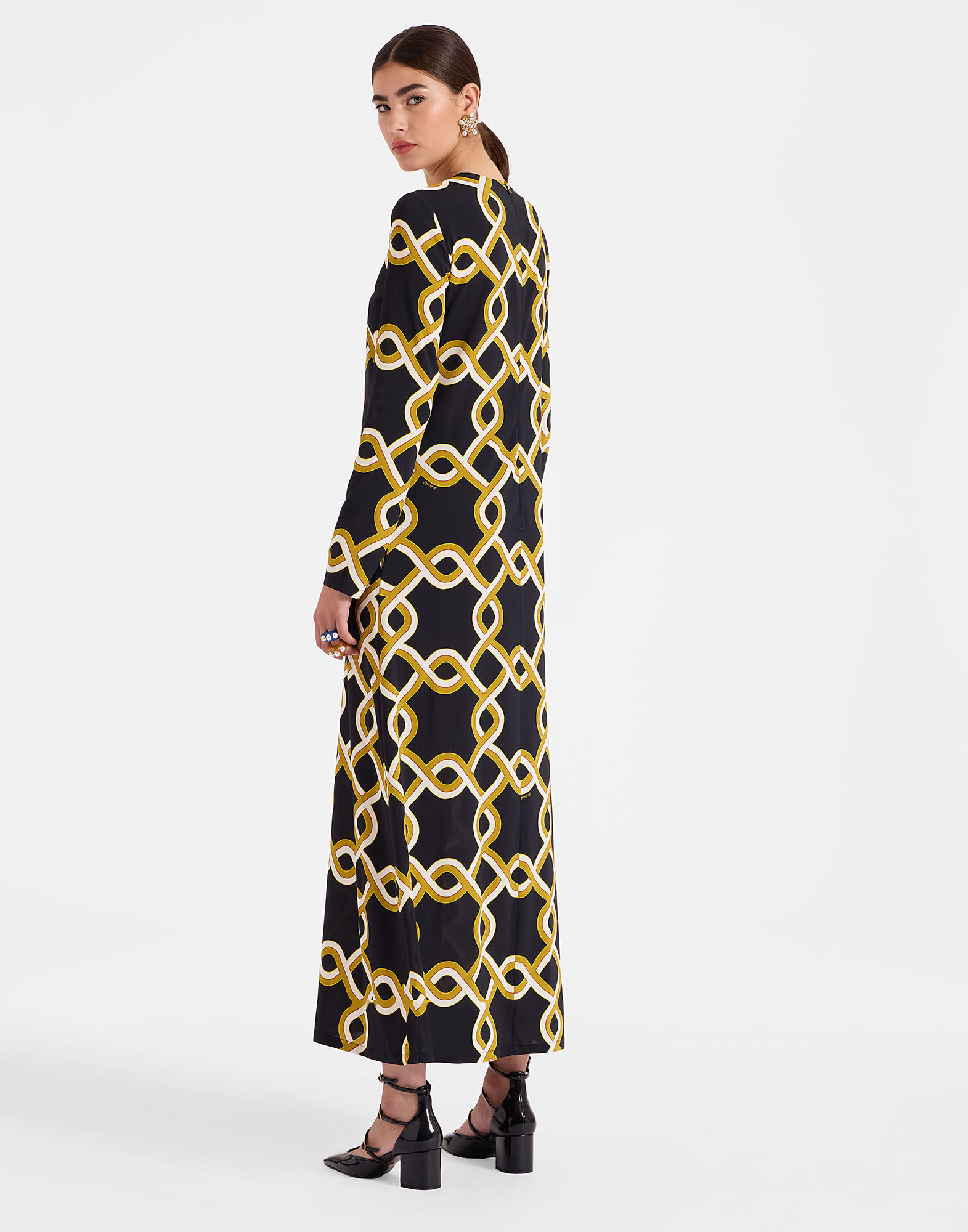 Long Sleeve Swing Dress La DoubleJ: Tackle Black DRE0184VIS001