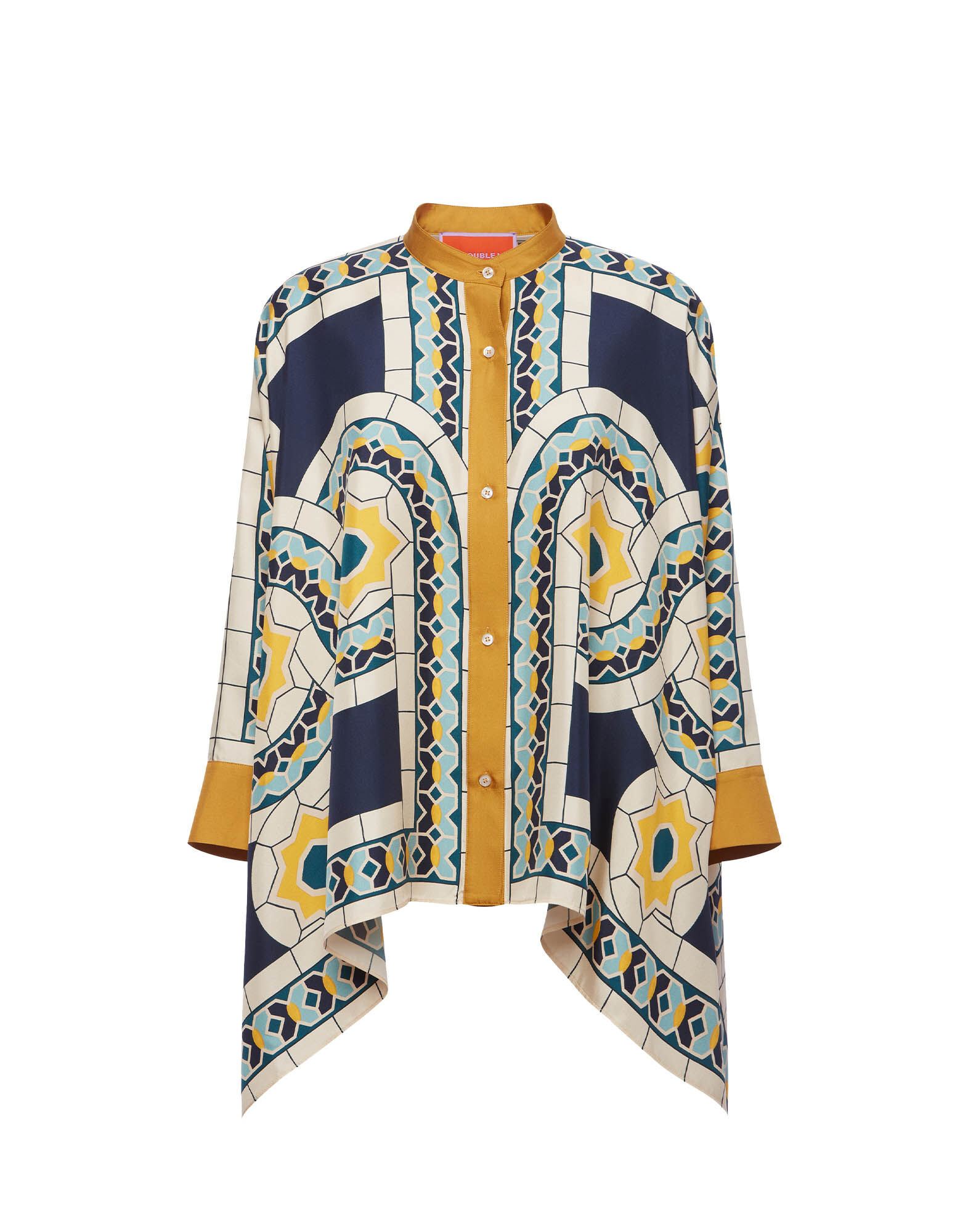 Foulard Shirt La DoubleJ: Mudejar Placée Blue Foulard Shirt La DoubleJ: Mudejar Placée Blue SHI0167LAC008
