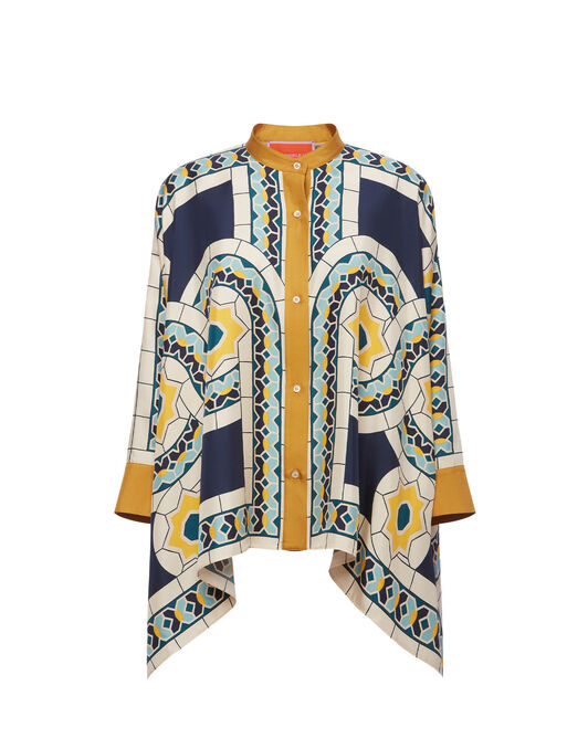 Foulard Shirt La DoubleJ: Mudejar Placée Blue Foulard Shirt La DoubleJ: Mudejar Placée Blue SHI0167LAC008
