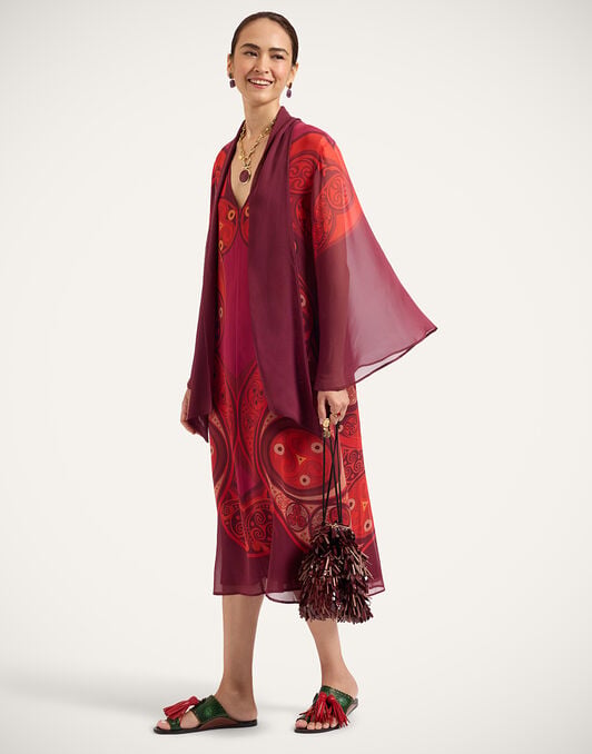 Midi Magnifico Dress La DoubleJ: Alchemy Placée Dark Red Midi Magnifico Dress La DoubleJ: Alchemy Placée Dark Red DRE0788SIL028