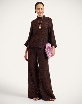 Lacey Palazzo Pants La DoubleJ: Solid Chocolate TRO0185LAC003