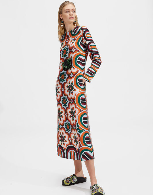 Long Sleeve Swing Dress La DoubleJ: Ciccio Arancio Long Sleeve Swing Dress LaDoubleJ: Ciccio Arancio DRE0231SIL006