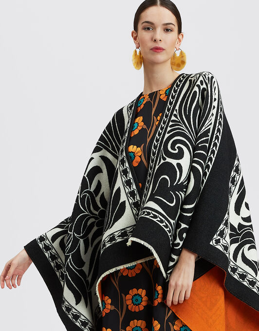 Poncho La DoubleJ: Mix Tiles Black Poncho La DoubleJ: Mix Tiles Black SCA0048WOL015