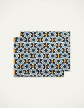 Placemat Set Of 2 La DoubleJ: Plaza Small Light Blue PMT0001COT005
