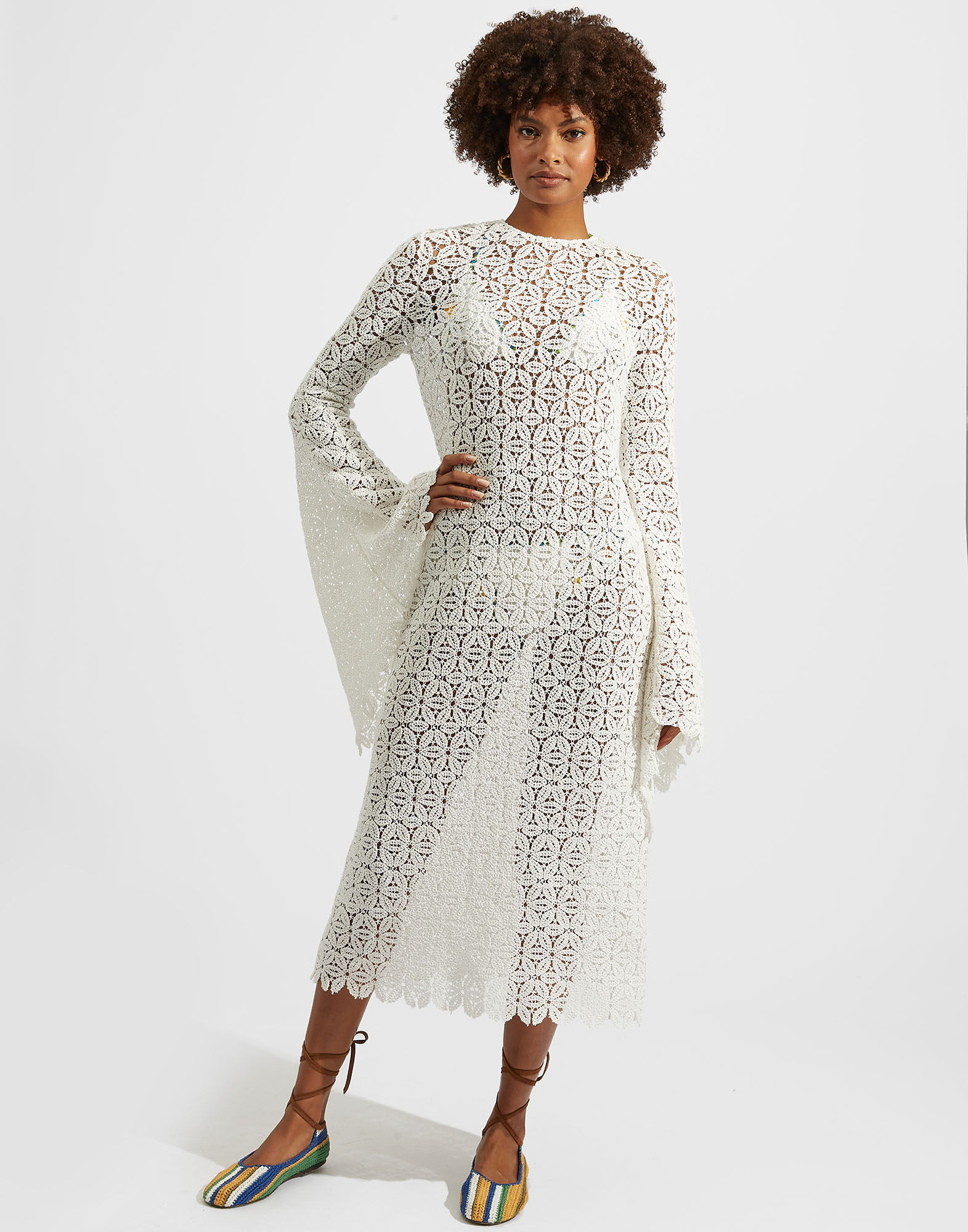 Costiera Dress La DoubleJ: Solid White DRE0485LAC002