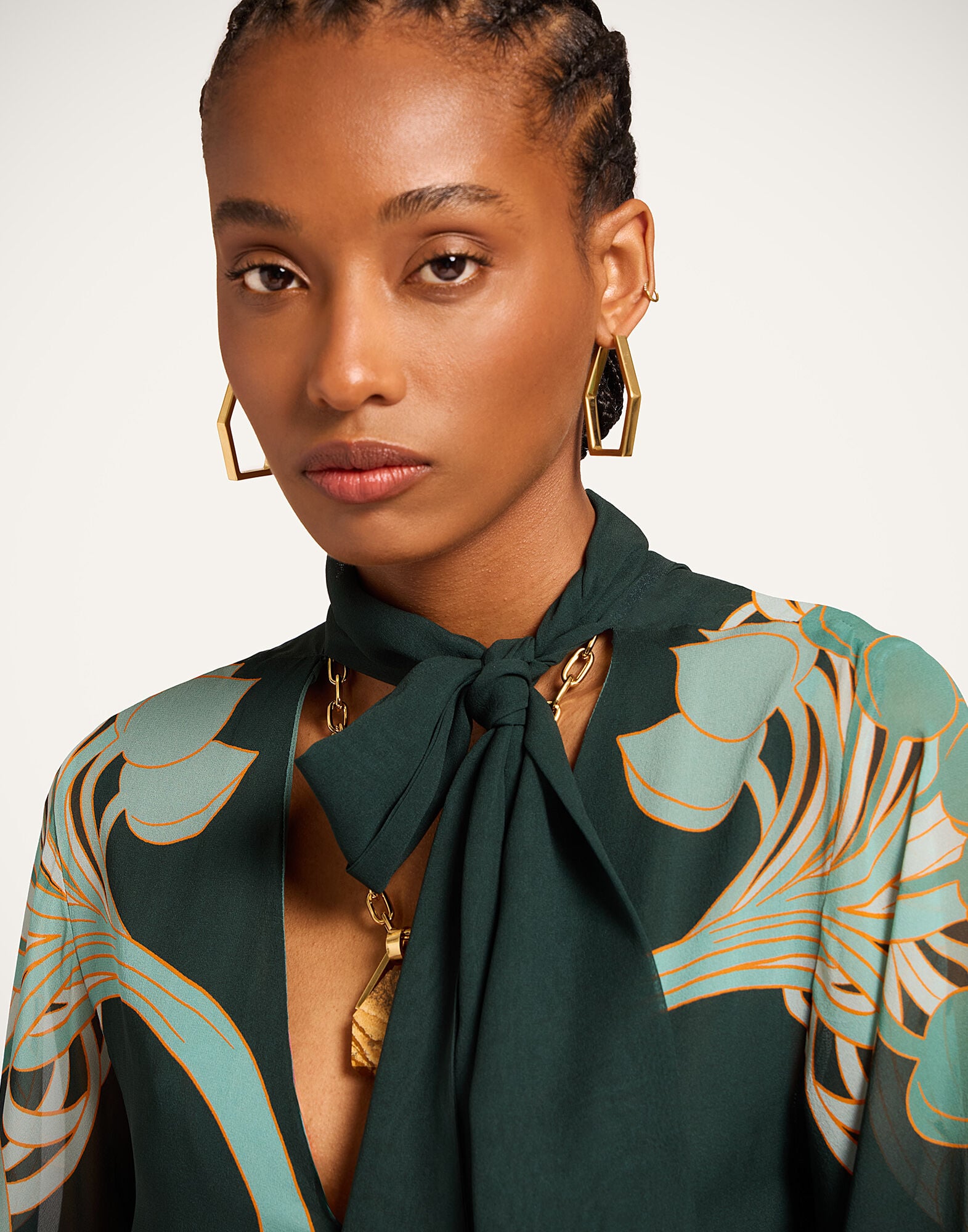 Magnifico Midi Dress La DoubleJ: Blooming Tulip Placée Dark Green Magnifico Midi Dress La DoubleJ: Blooming Tulip Placée Dark Green DRE0788SIL028