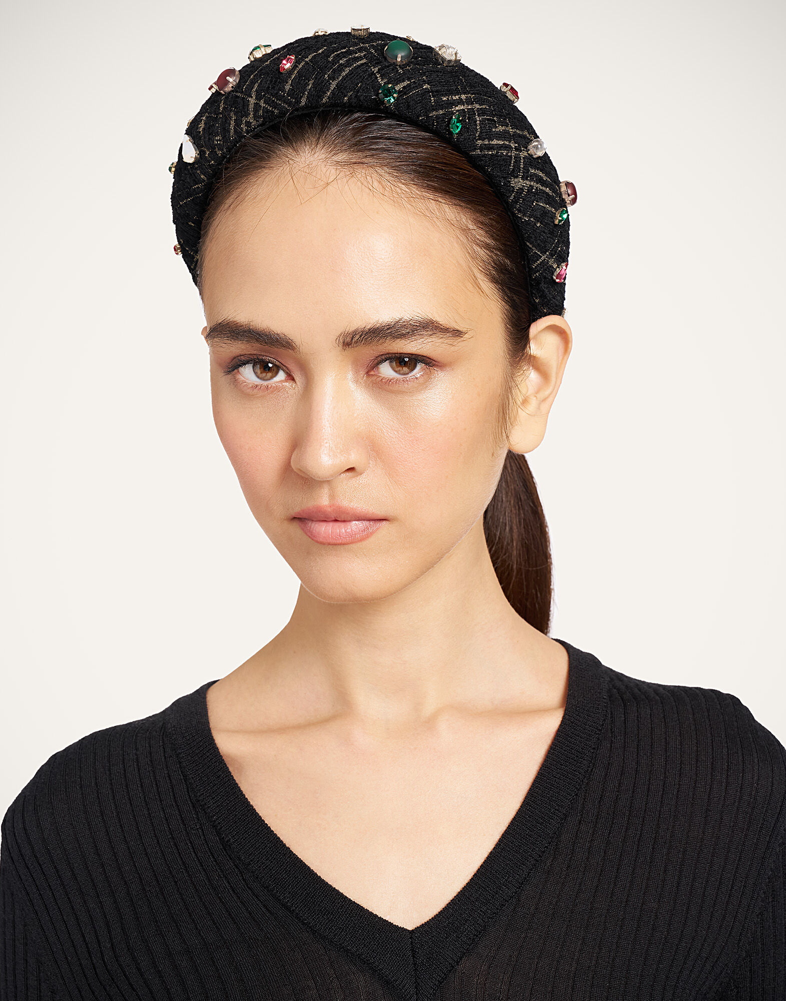 Medici Headband La DoubleJ: Bicolor Black HEB0026WOL040