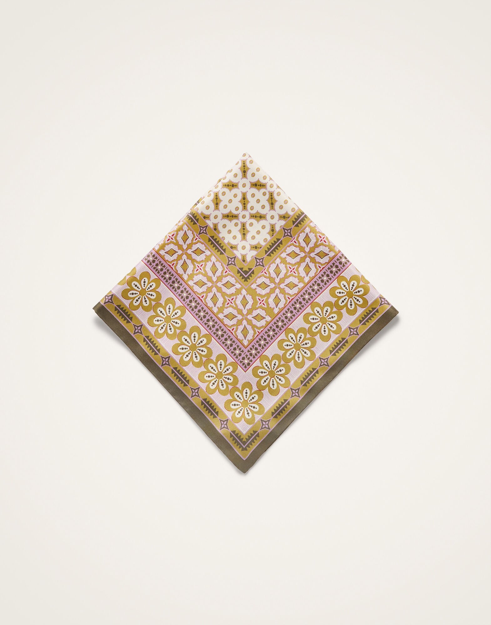 Foulard 45 La DoubleJ: Pagoda Placée Pink SCA0065SIL006