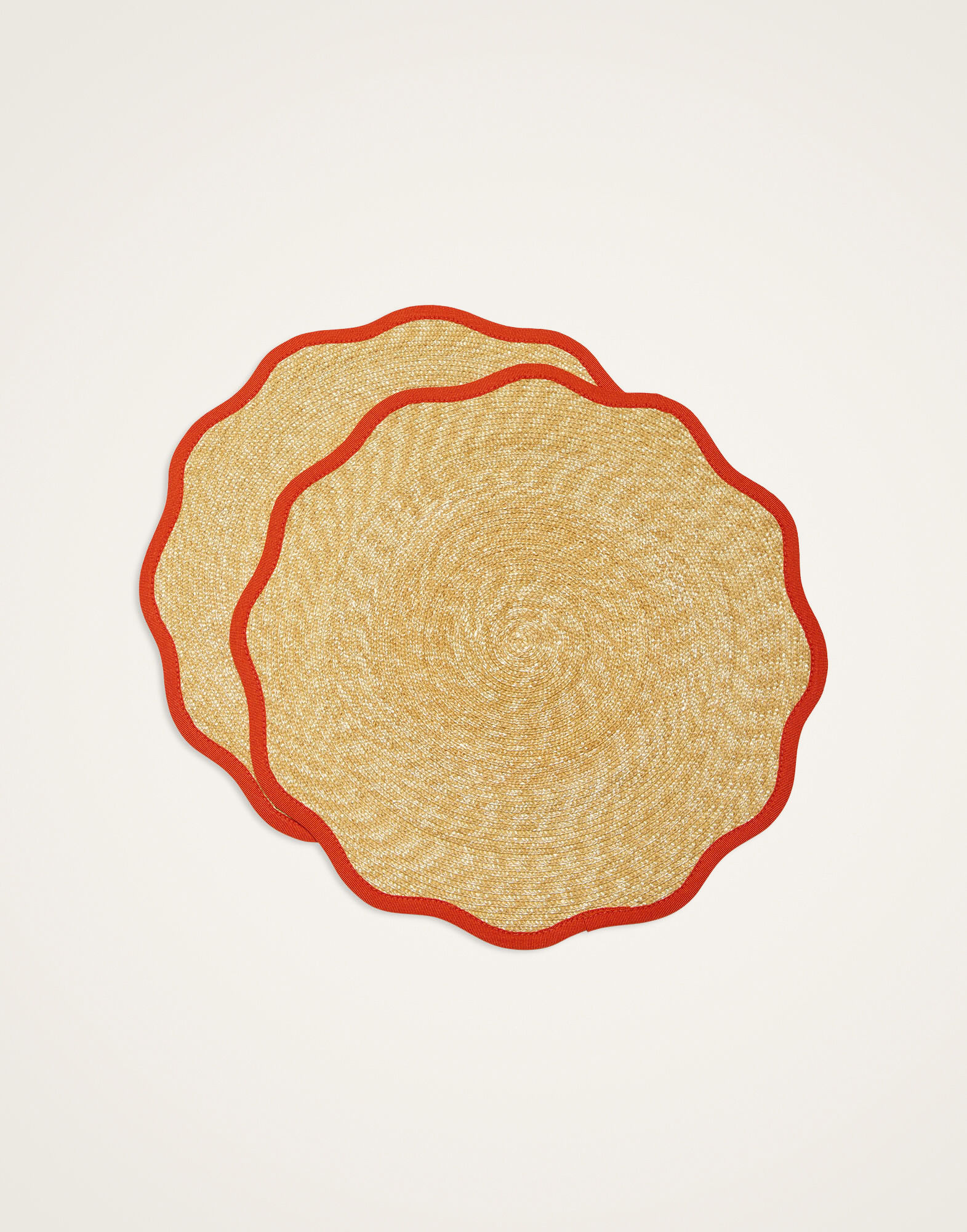 Straw Cloud Placemats Set Of 2 La DoubleJ: Solid Orange Straw Cloud Placemats Set Of 2 La DoubleJ: Solid Orange PMT0031STR001