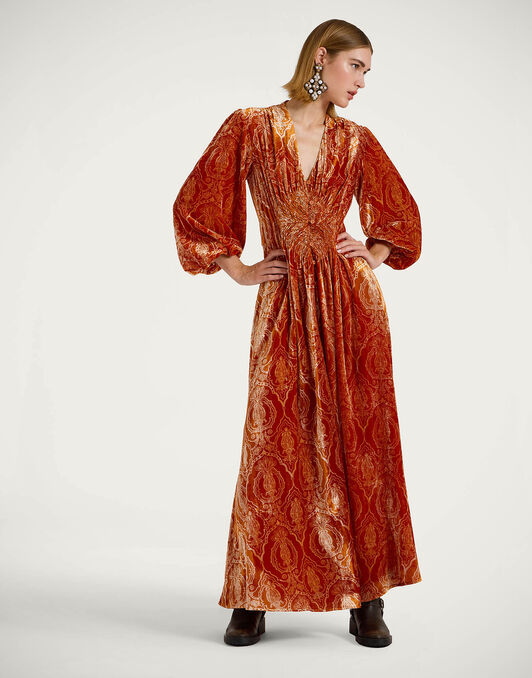 Long Camerino Dress La DoubleJ: Banquet Orange DRE0585DEV003