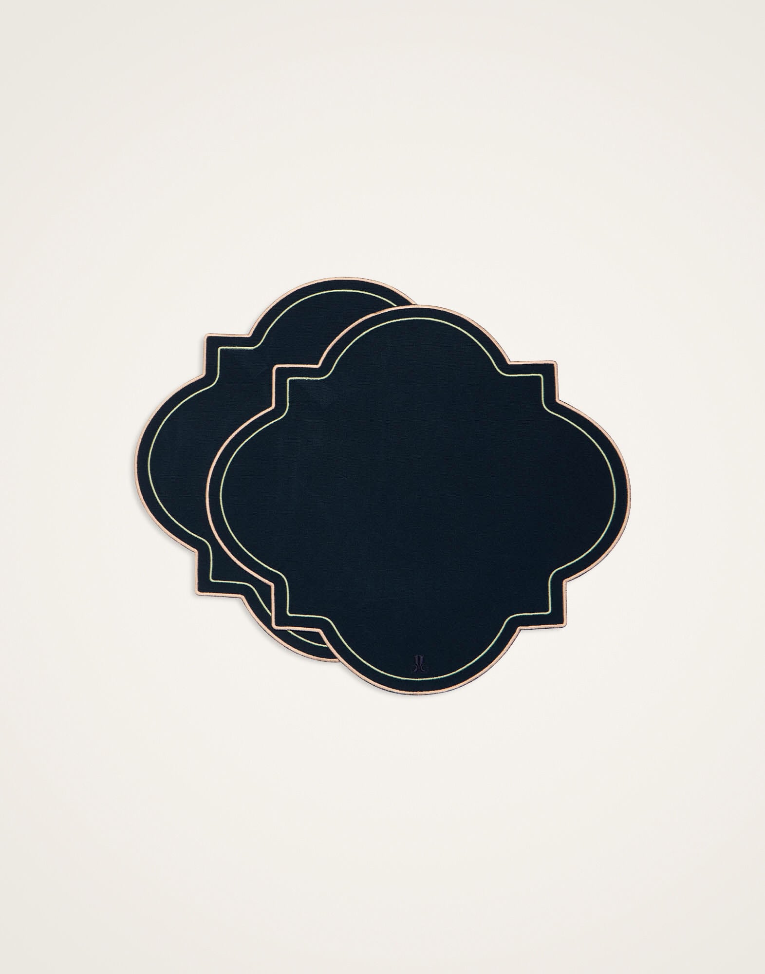 Medallion Placemats Set Of 2 La DoubleJ: Solid Navy PMT0028ACR003
