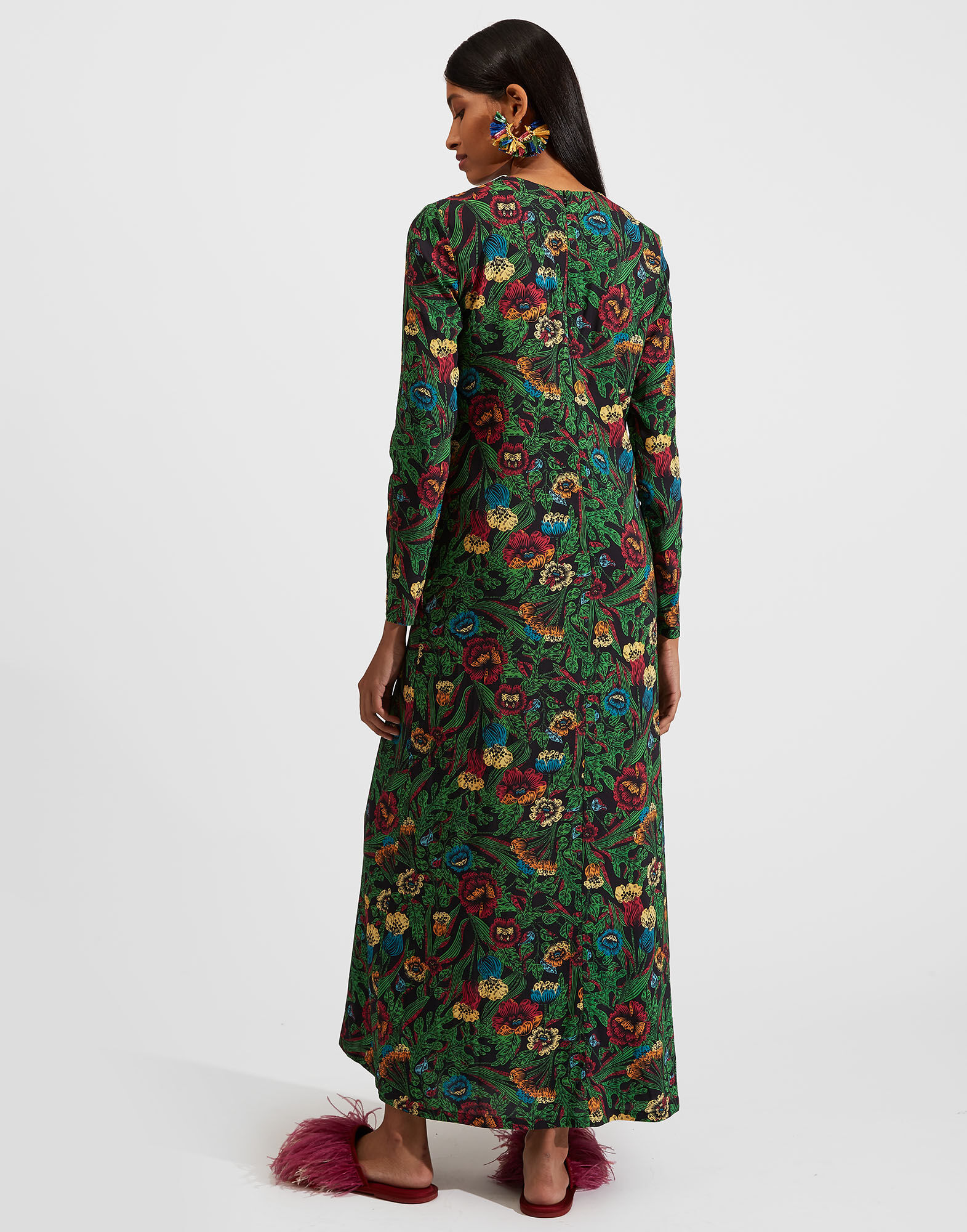 Long Sleeve Swing Dress La DoubleJ: Night Garden Long Sleeve Swing Dress La DoubleJ: Night Garden DRE0184VIS001