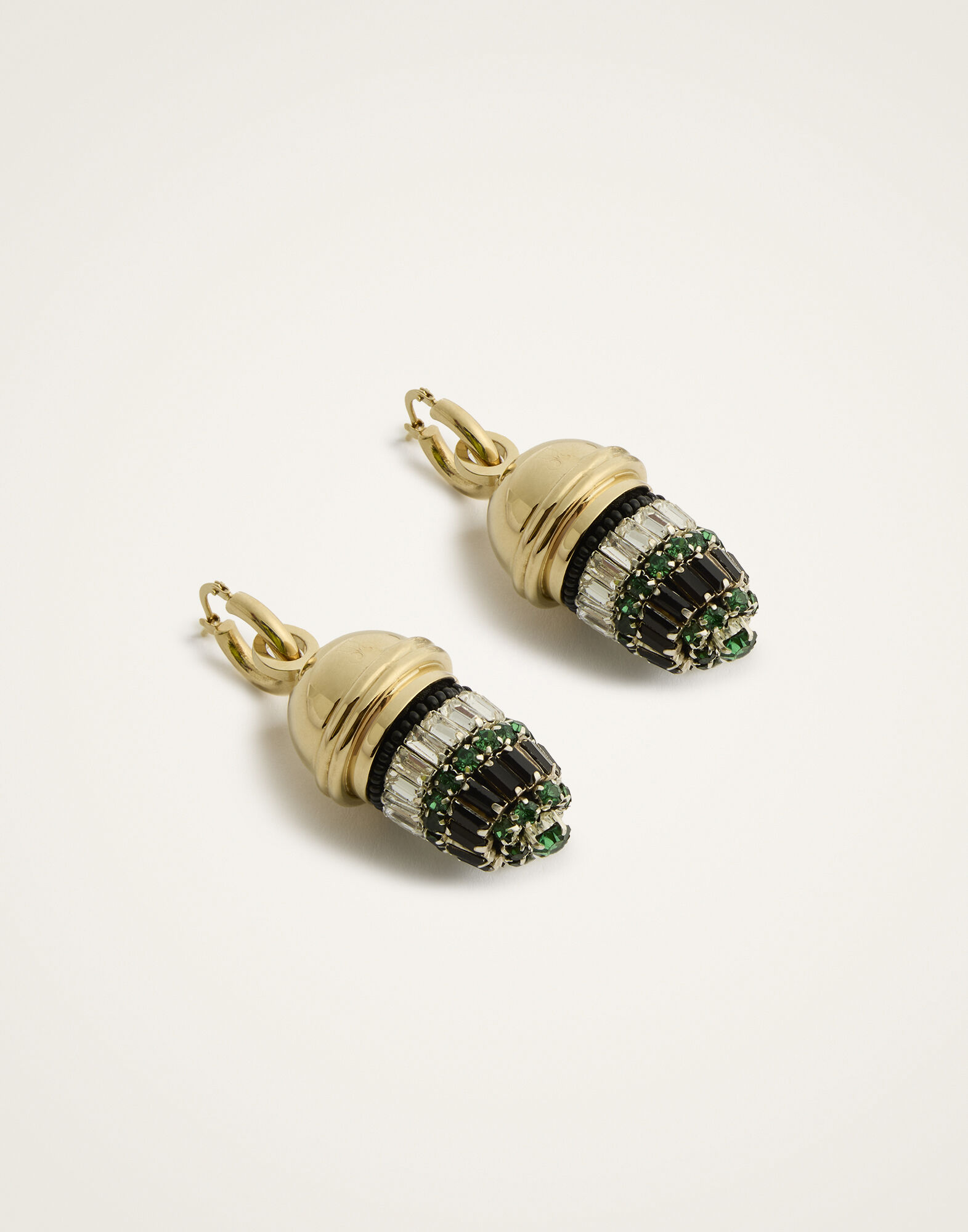 Lantern Earrings La DoubleJ: 24K Gold Plate & Crystal Embroidery Lantern Earrings La DoubleJ: 24K Gold Plate & Crystal Embroidery EAR0066BRA004