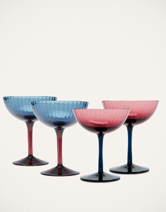 Champagne Coupe Set of 4 La DoubleJ: Mixed Champagne Coupe Set of 4 La DoubleJ: Mixed GLA0013MUR001