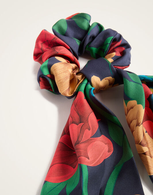 Bow Scrunchie La DoubleJ: Queen Peony Blue SCR0007SIL001