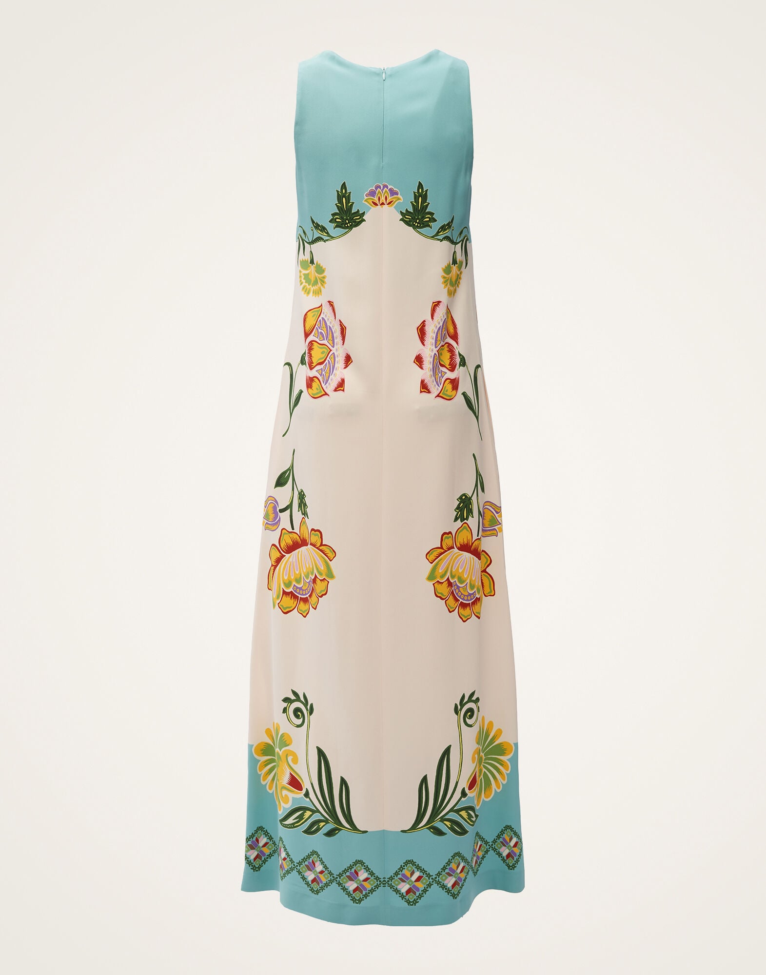Racer Dress La DoubleJ: Folk Flowers Azzurro Placée Racer Dress La DoubleJ: Folk Flowers Azzurro Placée DRE0344JER023