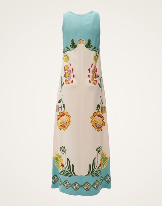 Racer Dress La DoubleJ: Folk Flowers Azzurro Placée Racer Dress La DoubleJ: Folk Flowers Azzurro Placée DRE0344JER023