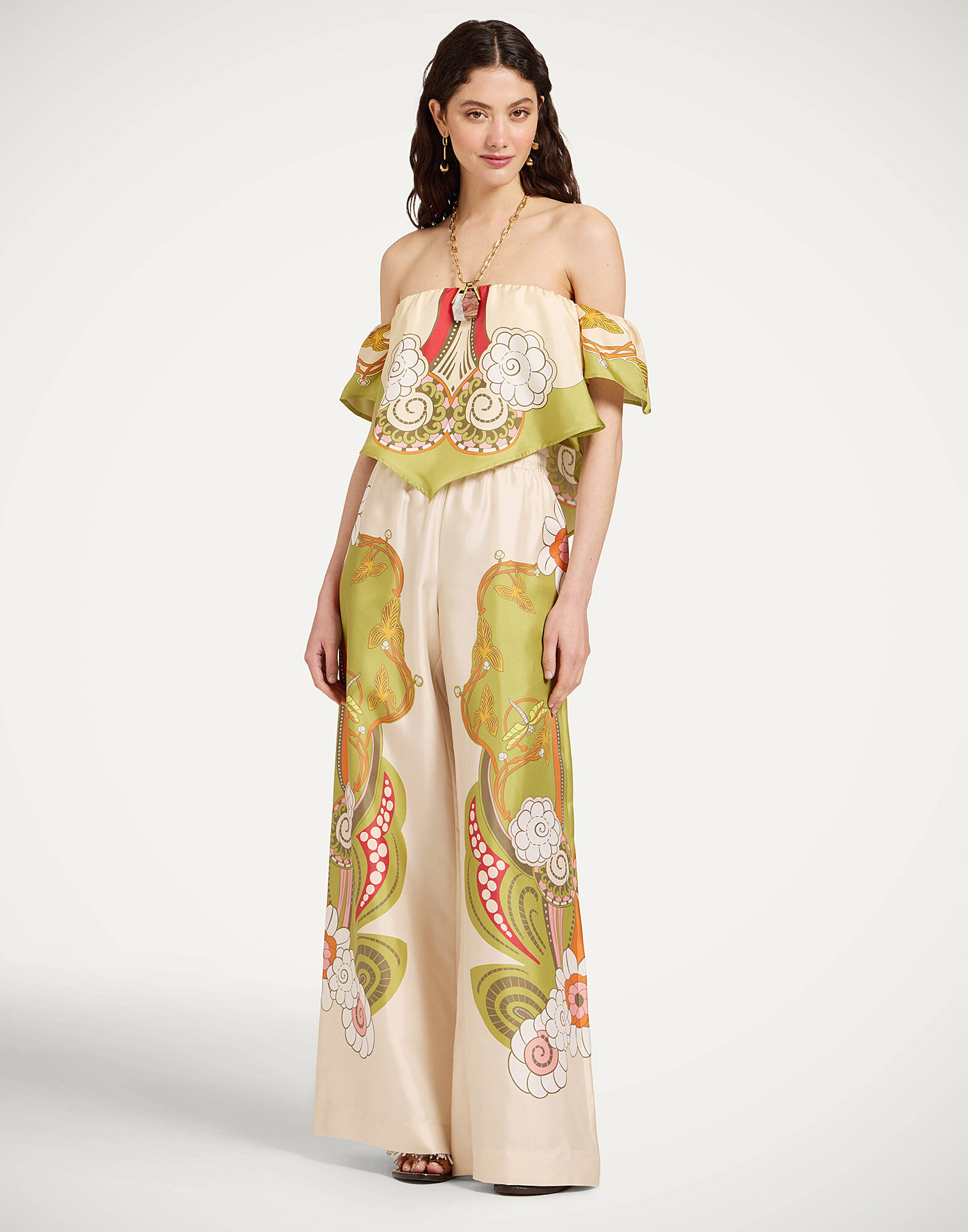 Sand Dollar Top La DoubleJ: Ambrosia Placée Green TOP0211COT091