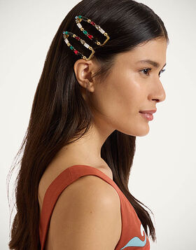 Crystals Hair Clip La DoubleJ: Solid Red CLI0003BRA005