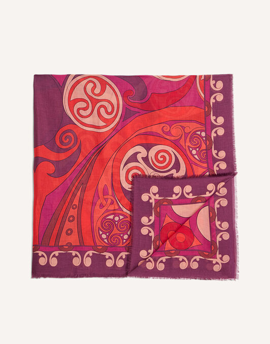 Foulard 140 La DoubleJ: Alchemy Placée Dark Red SCA0060MOS001