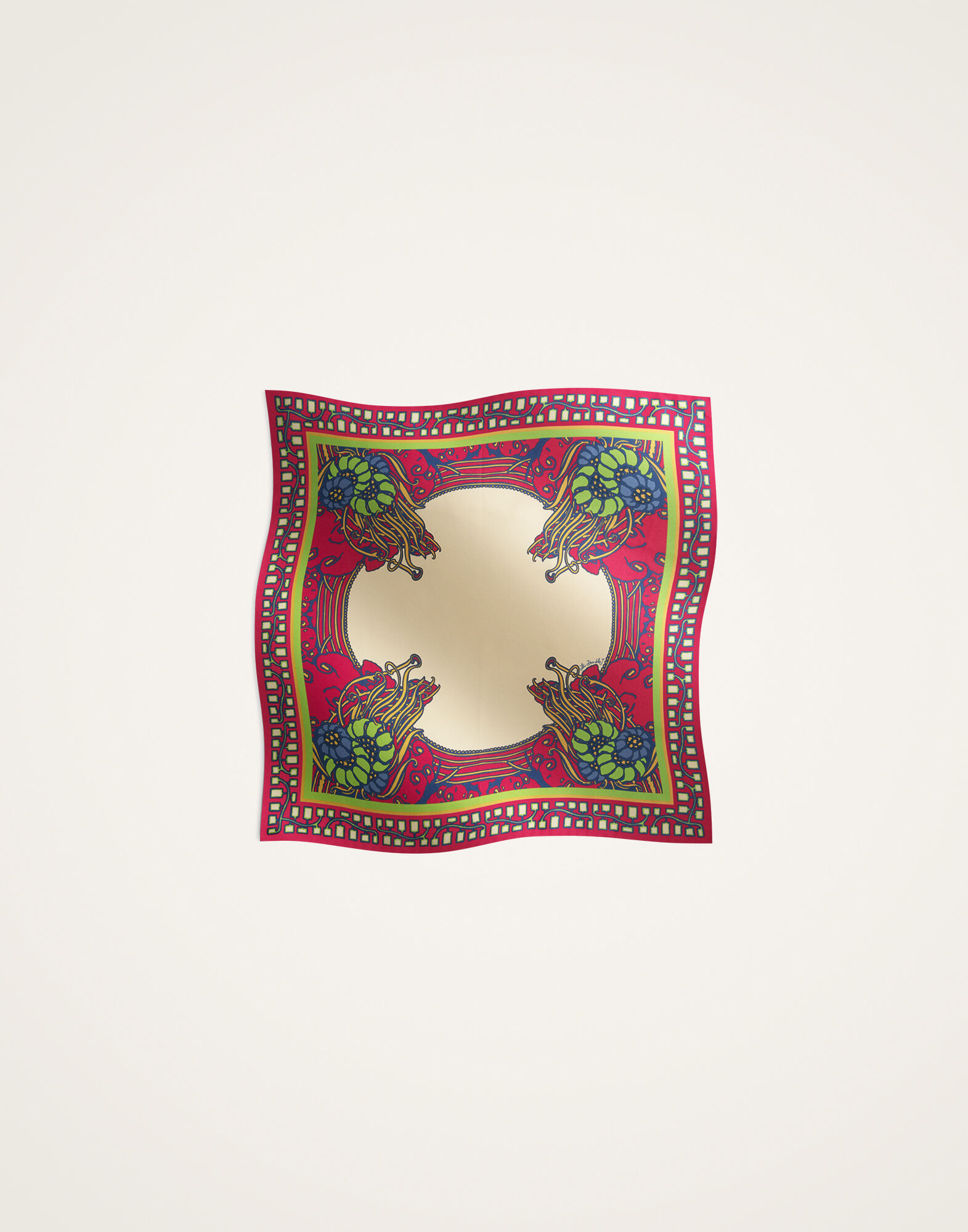 Foulard 45 La DoubleJ: Lemuria Placée Pink SCA0065SIL006