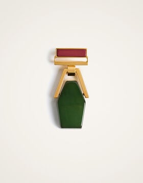 Portal Brooch La DoubleJ: 24k Gold Plate & Green Resin BCH0002POL014