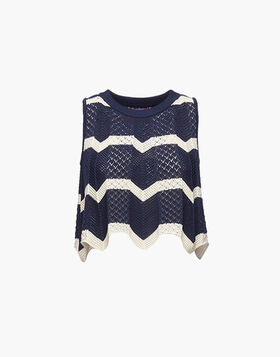 Chevron Top La DoubleJ: Navy / Avorio PUL0145KNI079