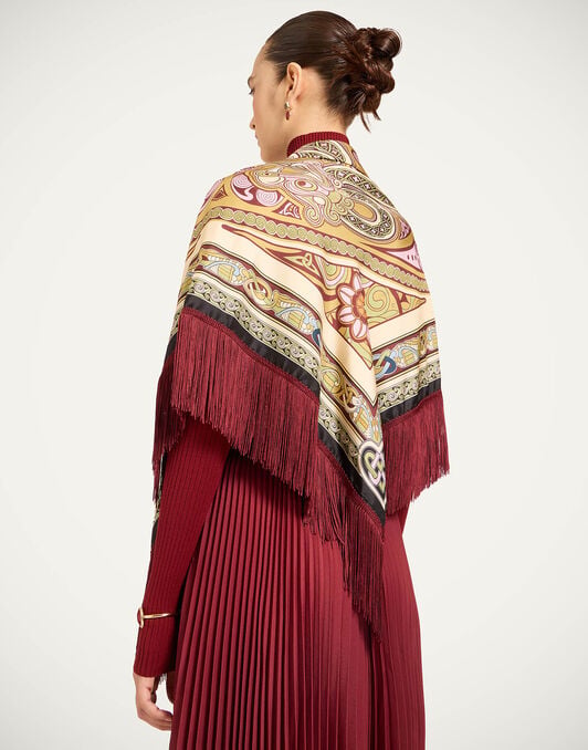 Reversible Fringe Foulard 90 La DoubleJ: Kells Placée Light Green Reversible Fringe Foulard 90 La DoubleJ: Kells Placée Light Green SCA0073SIL006
