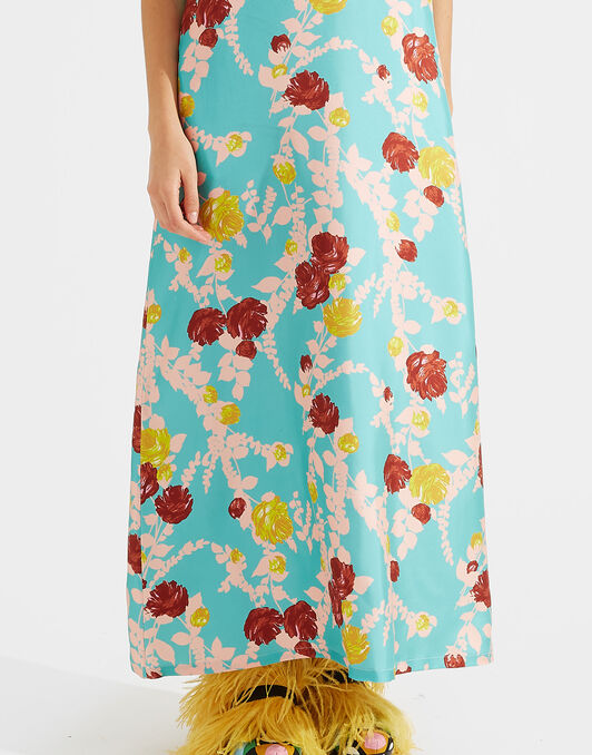Swing Dress La DoubleJ: Winter Rose Turchese Swing Dress LaDoubleJ: Winter Rose Turchese DRE0001SIL001