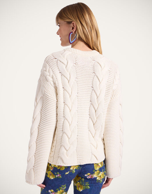 Portrait Cardigan La DoubleJ: Solid Ivory PUL0211KNI120